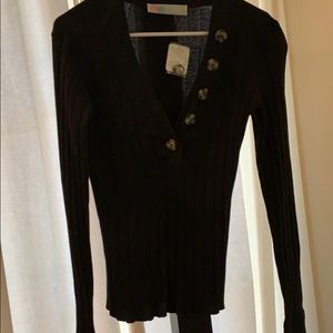 Free People wide ribbed V-Neck top